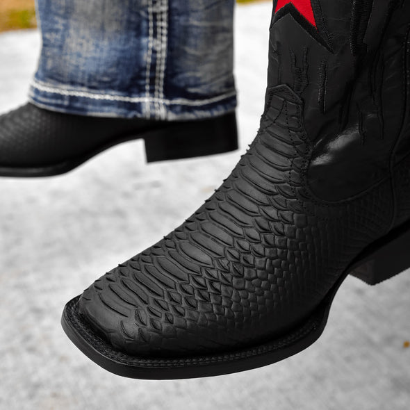 Matte Black Pythons Boots