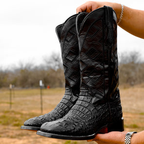 Black Caiman Neck Boots