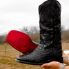 Black Caiman Neck Boots