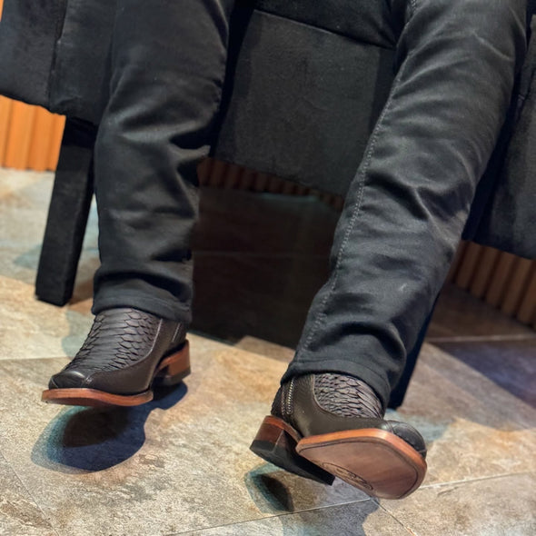 Italian Python Skin Ranch Cowboy Boots