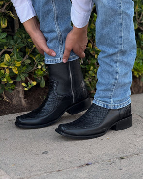 Italian Python Skin Ranch Cowboy Boots