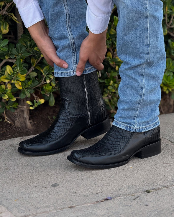 Italian Python Skin Ranch Cowboy Boots