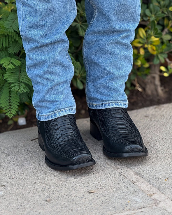 Italian Python Skin Ranch Cowboy Boots