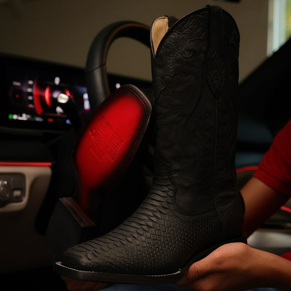 Vintage Matte Python Boots
