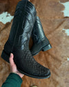 Vintage Embroidered Python Skin Ranch Boots