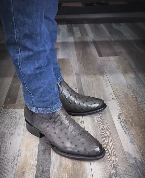 Vintage Ostrich Skin Cowboy Boots