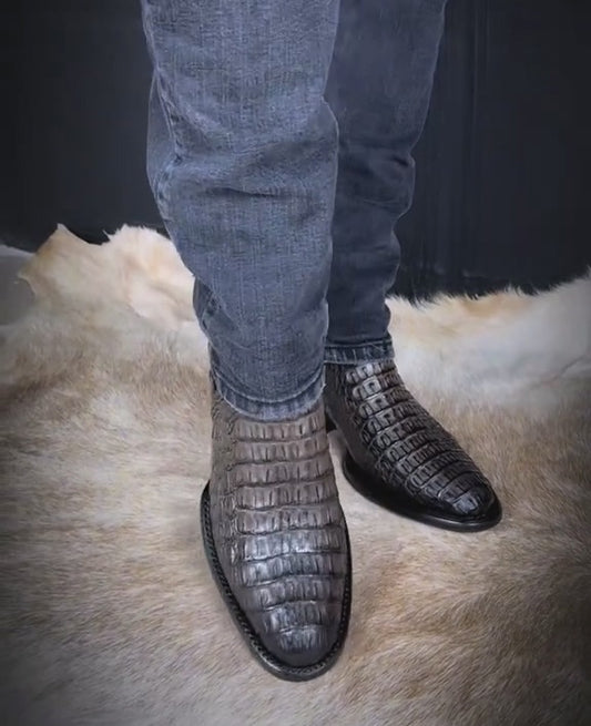 Italian Crocodile Ankle Boots