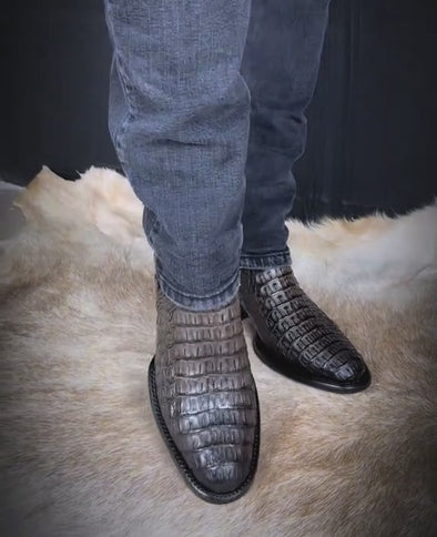 Italian Crocodile Ankle Boots