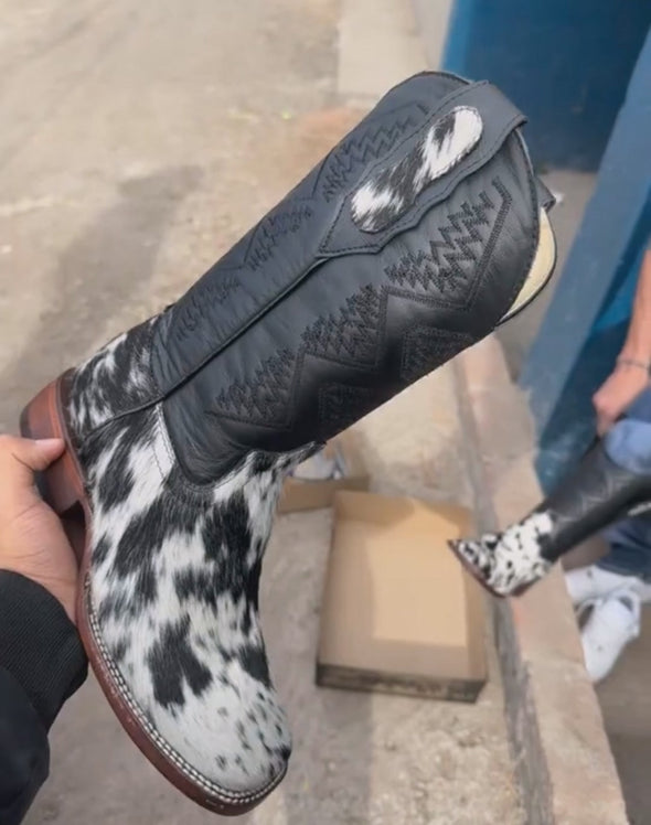 Handcrafted Cowhide Ranch Cowboy Boots