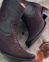 Hand-carved Python Skin Ranch Cowboy Boots