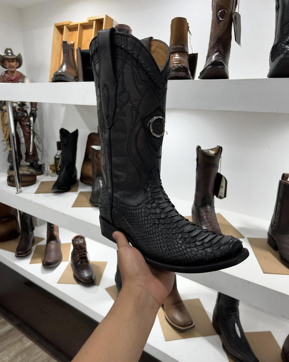 Italian Vintage Python Skin Ranch Cowboy Boots