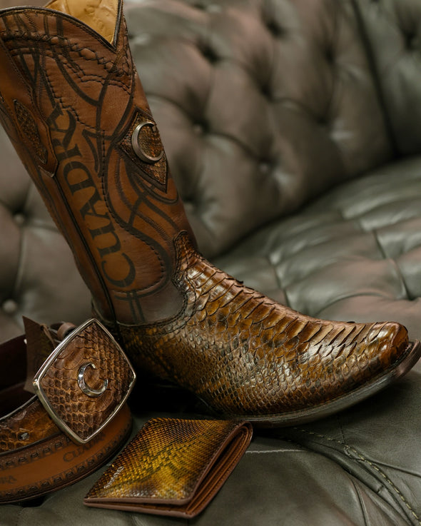 Italian Vintage Python Skin Ranch Cowboy Boots
