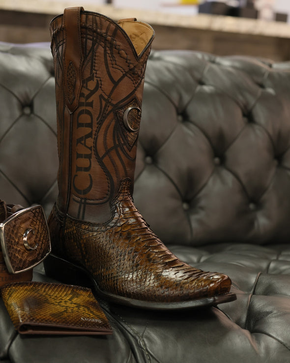 Italian Vintage Python Skin Ranch Cowboy Boots