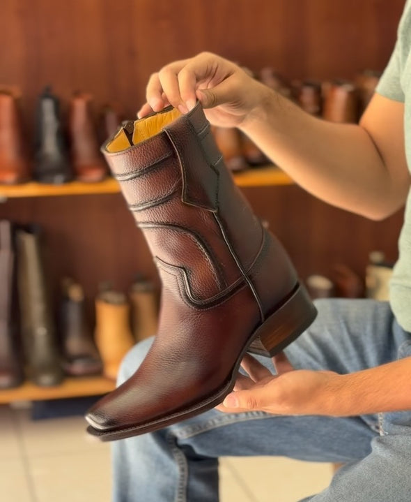 Handcrafted Cowhide Ranch Boots