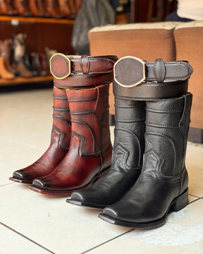 Handcrafted Cowhide Ranch Boots