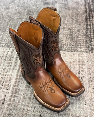 Vintage Tobacco Embroidered Cowboy Boots