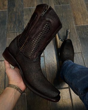 Western Vintage Cowhide Ranch Boots