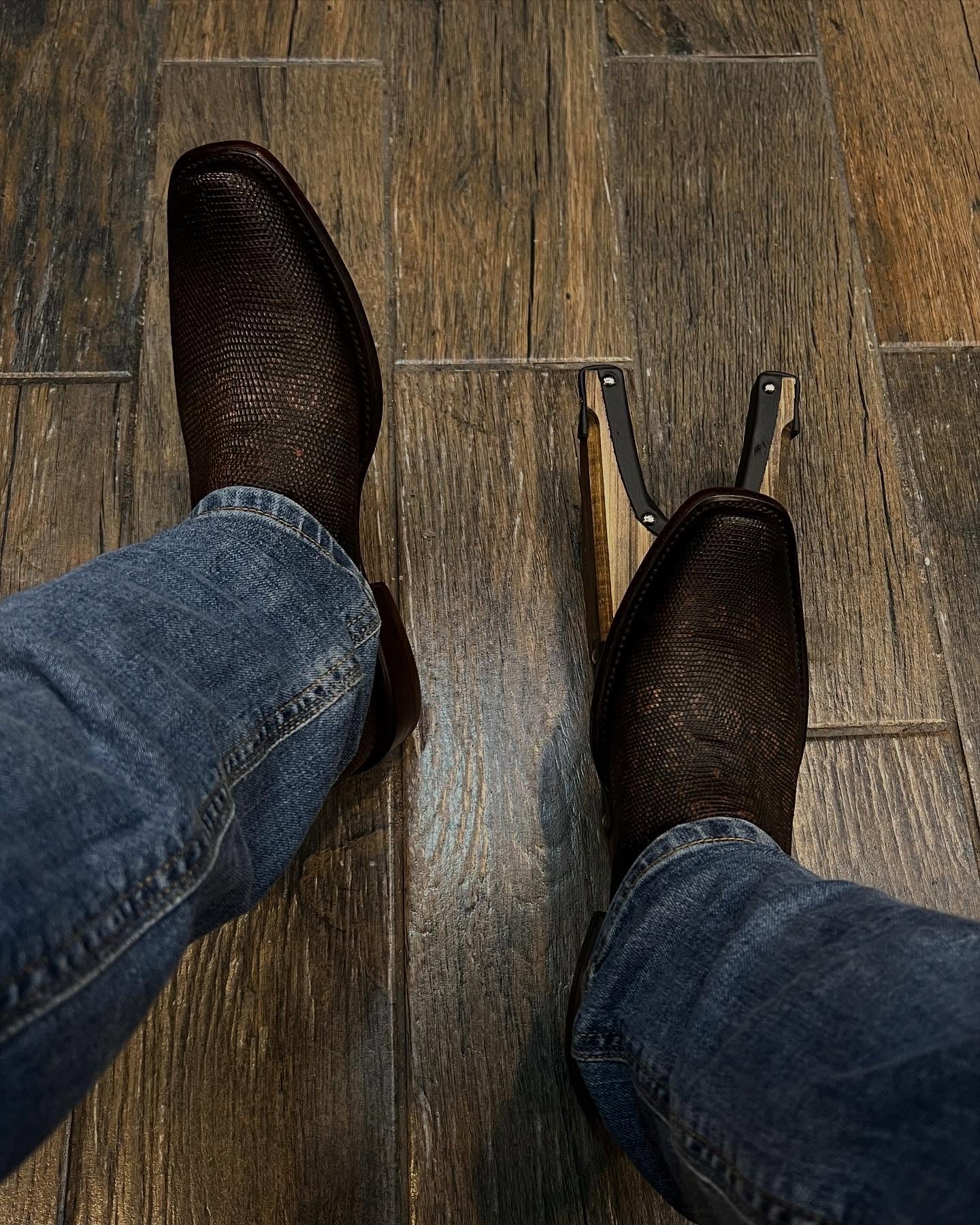 Western Vintage Cowhide Ranch Boots