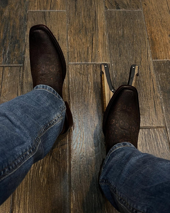 Western Vintage Cowhide Ranch Boots
