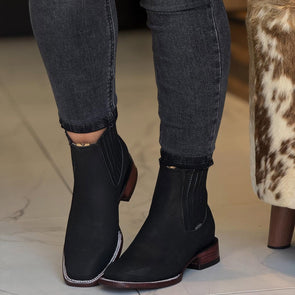 Western Suede Ankle Boots