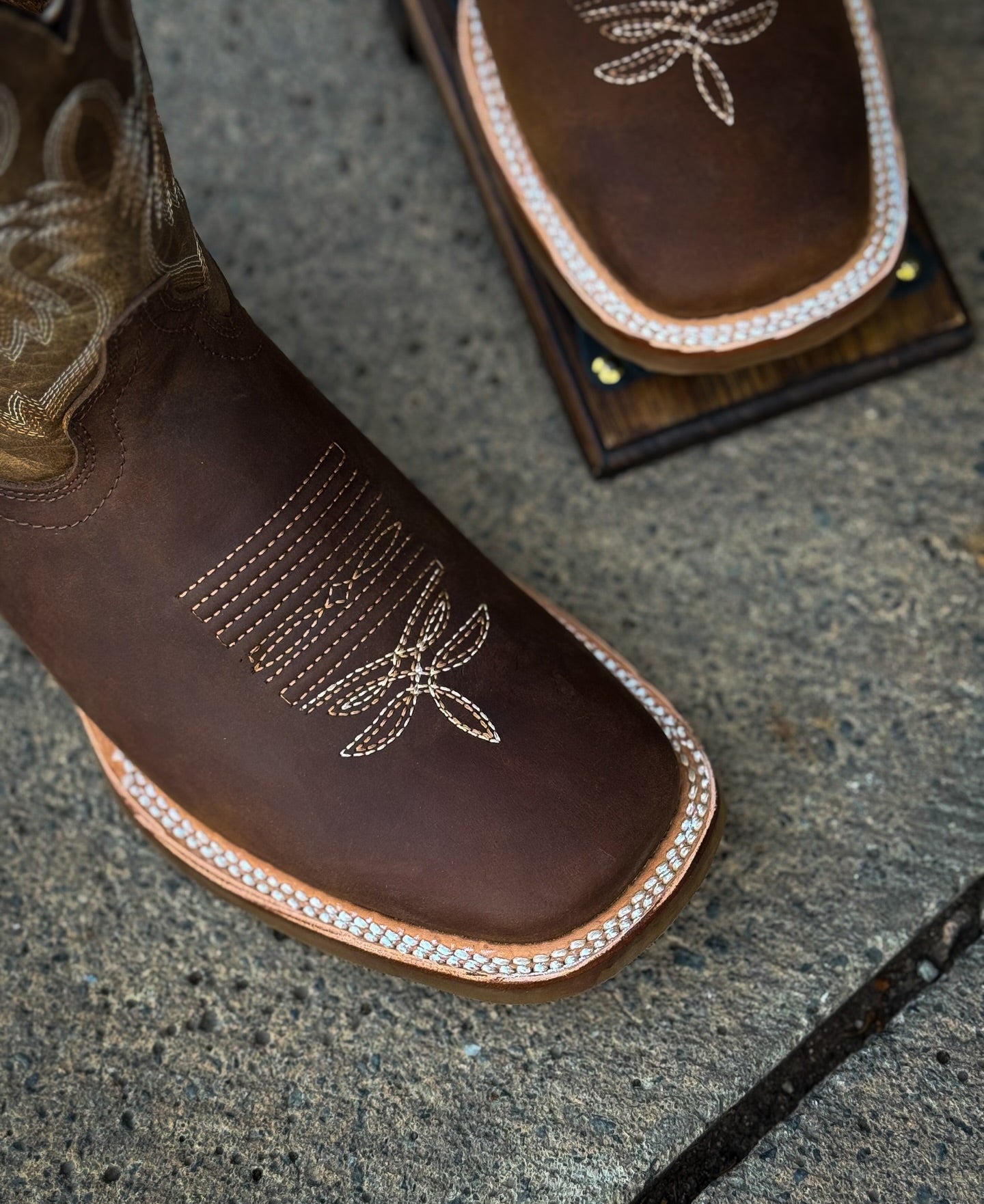 Hand-embroidered Cowhide Ranch Boots