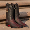 Black Cherry Python Skin Cowboy Boots