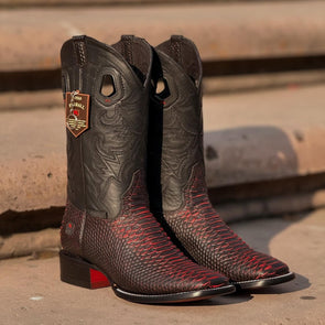 Black Cherry Python Skin Cowboy Boots