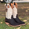 Vintage Textured Ranch Cowboy Boots