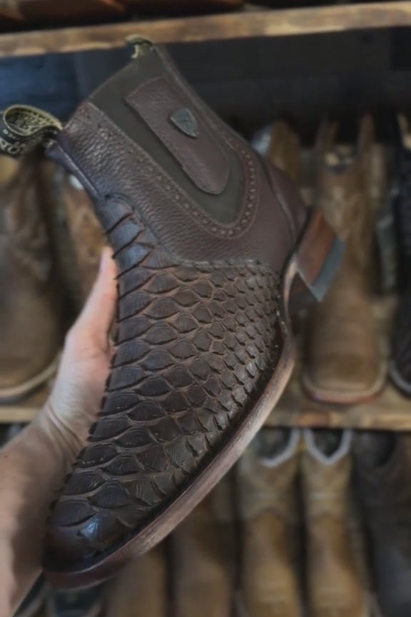 Italy Python Western Cowboy Ankle Boots