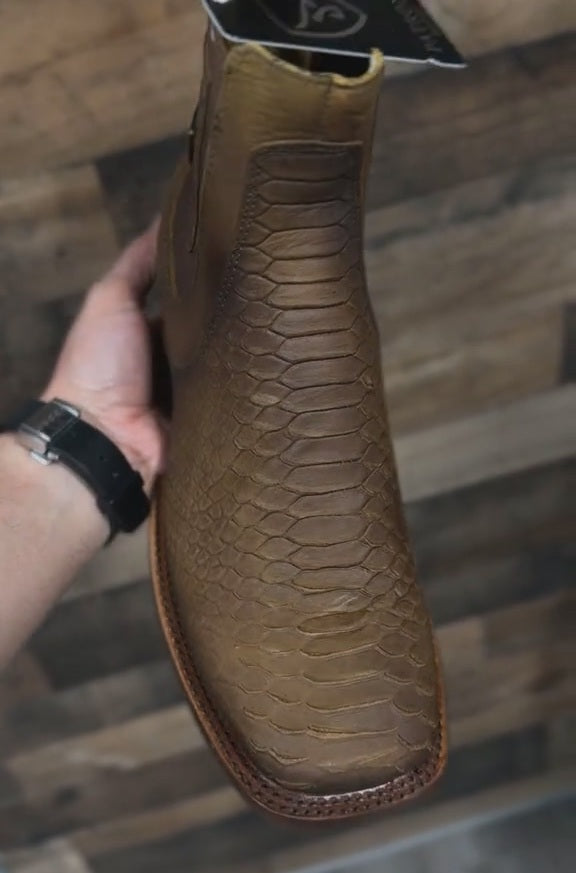 Italy Python Western Cowboy Ankle Boots