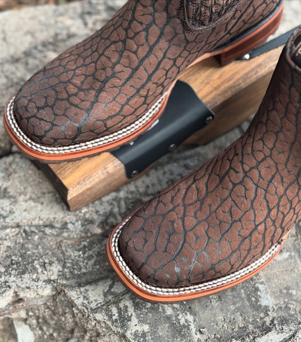 Hand-carved Western Ankle Boots