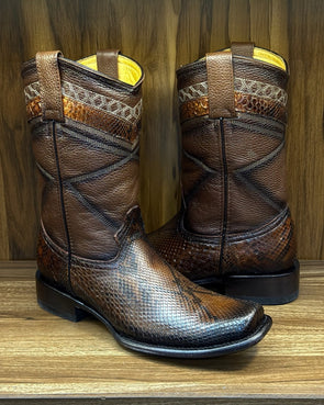 Italian Snake Skin Ranch Cowboy Boots