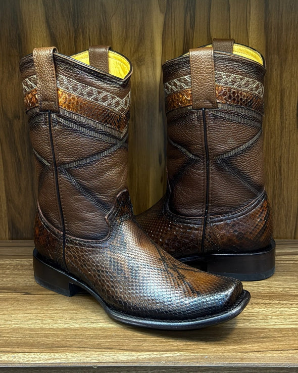 Italian Snake Skin Ranch Cowboy Boots