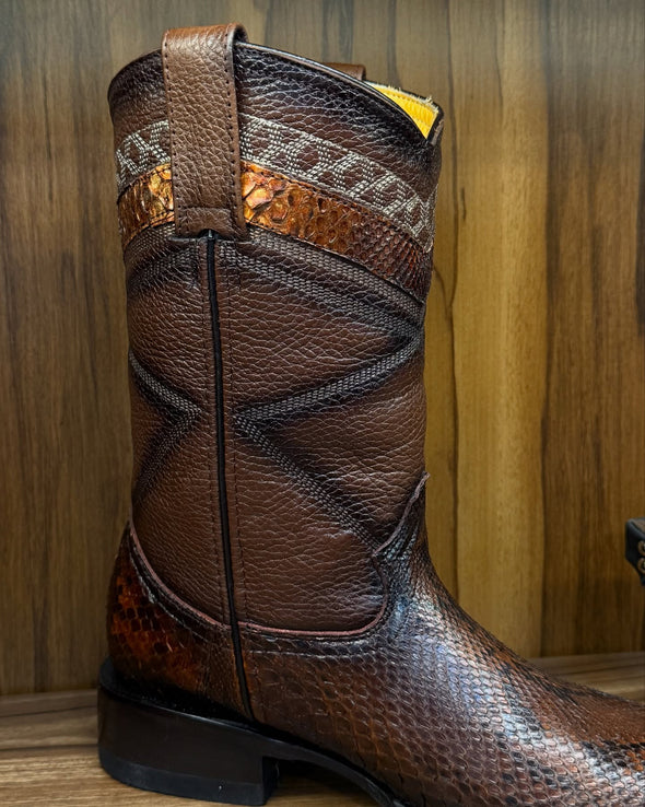 Italian Snake Skin Ranch Cowboy Boots