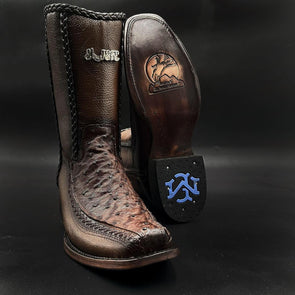 Ostrich Leather Ranch Cowboy Boots