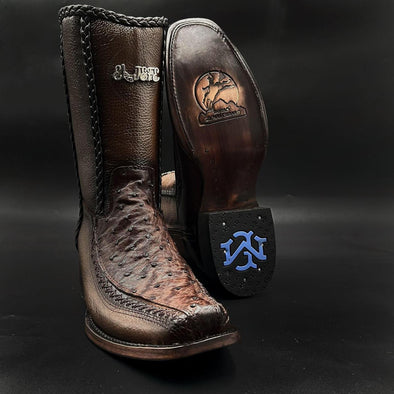 Ostrich Leather Ranch Cowboy Boots