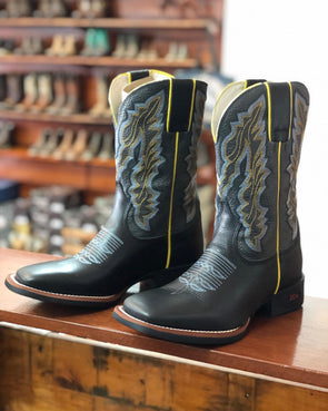 Vintage Embroidered Cowhide Ranch Boots