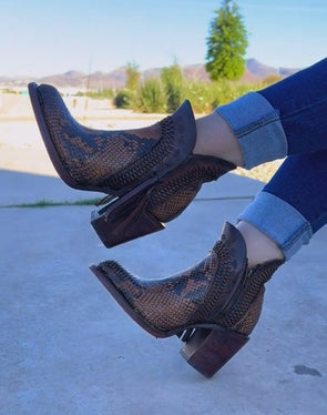 Handcrafted Python Skin High-heeled Boots