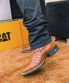 Handcrafted Python Skin Cowboy Ankle Boots
