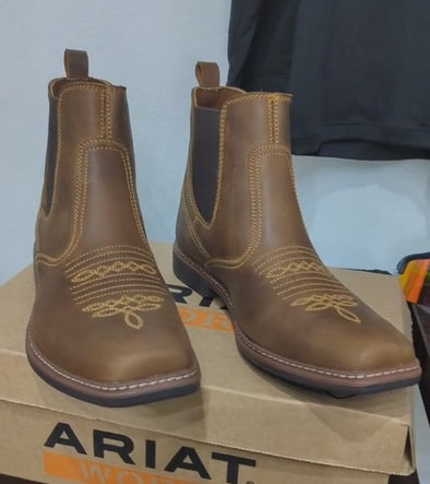 Italian Cowhide Embroidered Ankle Boots