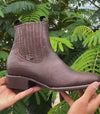 Handcrafted Solid Color Cowhide Ankle Boots