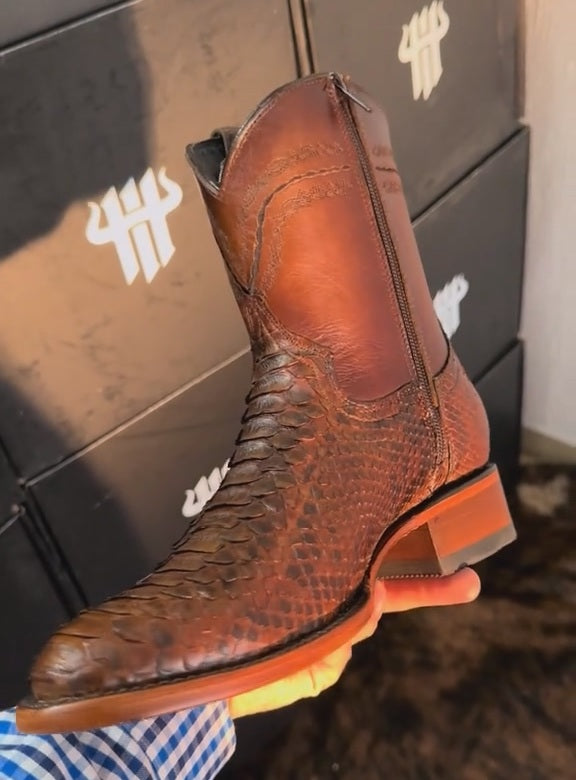 Western Python Skin Cowboy Boots