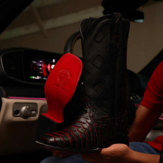 Jumbo Black Python Leather Boots