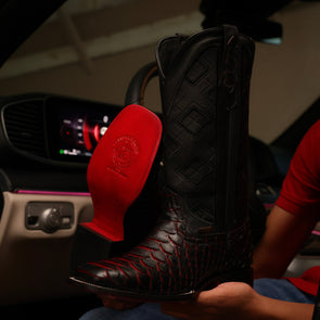 Jumbo Black Python Leather Boots