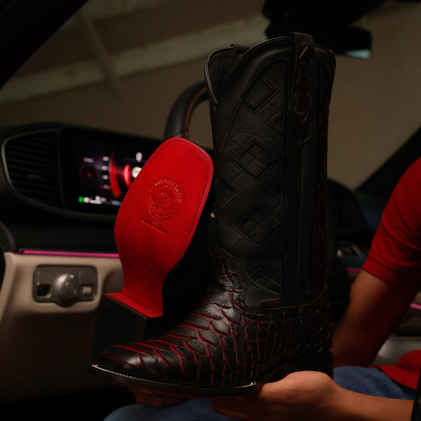 Jumbo Black Python Leather Boots