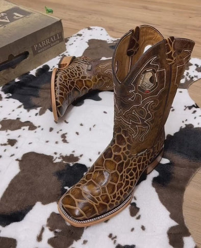 Italian Cowhide Ranch Cowboy Boots