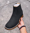 Handcrafted Cowhide Texture Ankle Boots
