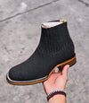 Handcrafted Cowhide Texture Ankle Boots