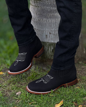 Italian Suede Embroidered Ankle Boots