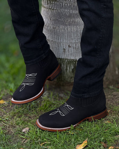 Italian Suede Embroidered Ankle Boots